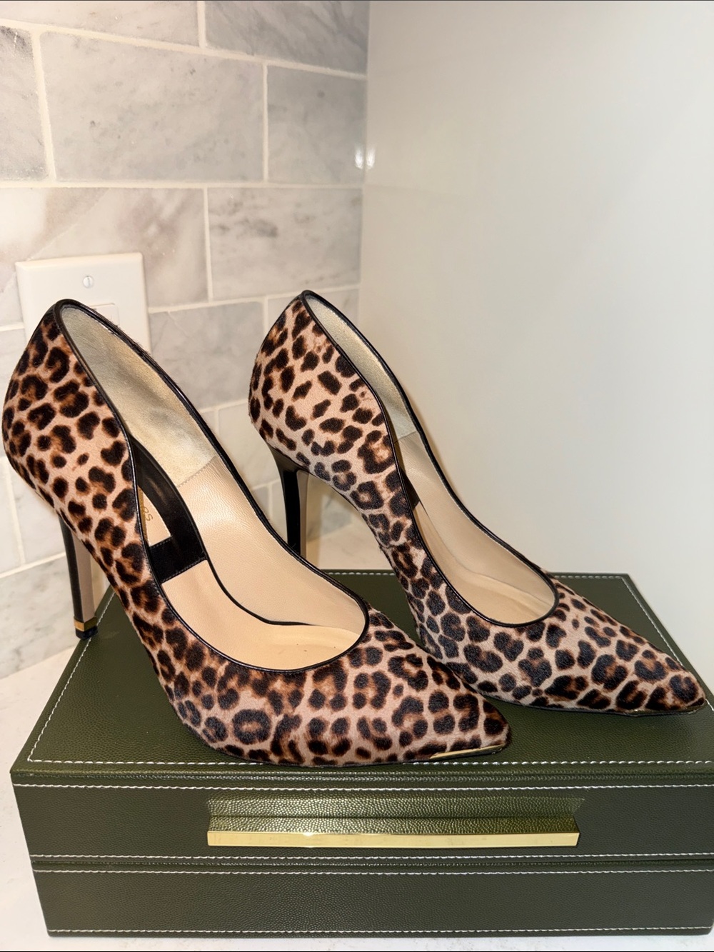 Michael Kors Leather & Calf Fur Heels
